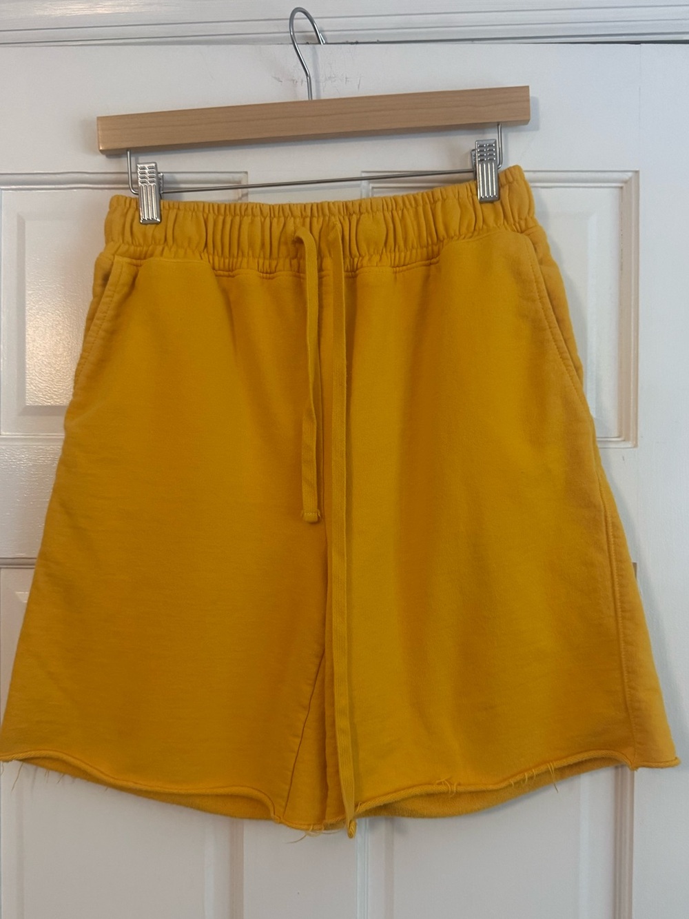 tropic of C yellow sweatshorts
